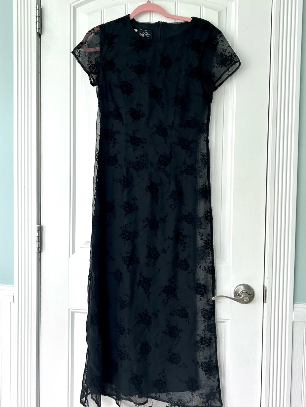 Vintage Wild Rose Black Formal Dress
